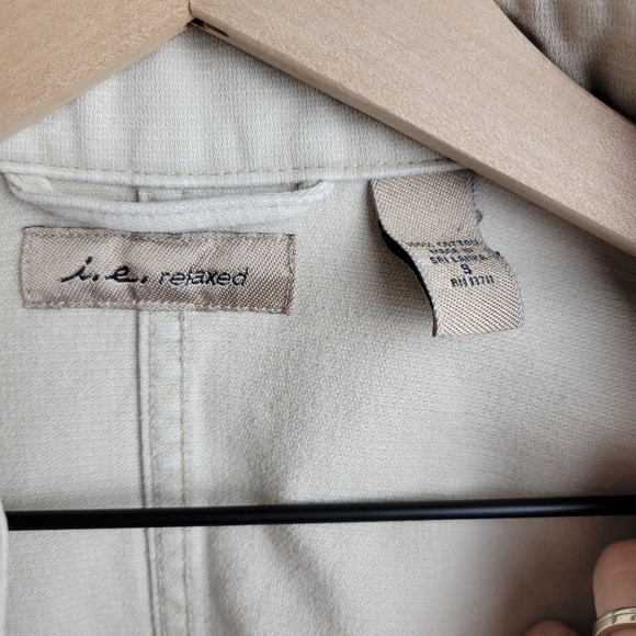 I.e. Relaxed | 100% Cotton Tsupe Beige Jacket Womens Small - Picture 9 of 10